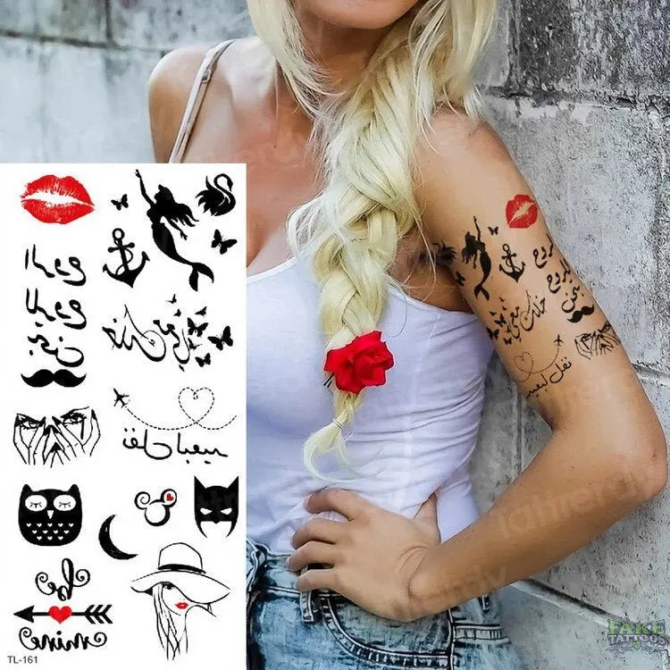 1pc Men Waterproof Temporary Tattoos Stickers Body Hand Wrist Cool Hipster  Black Christ Cross Washable