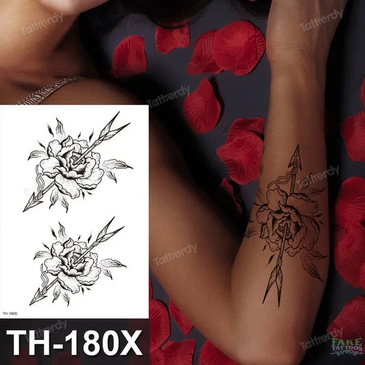 Temporary Tattoos Sketch Waterproof Designs Sunflower