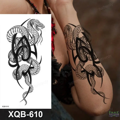 women temporary tattoo stickers black henna lace mandala flower butterfly waist tattoo water transfer sexy body art fake tattoos