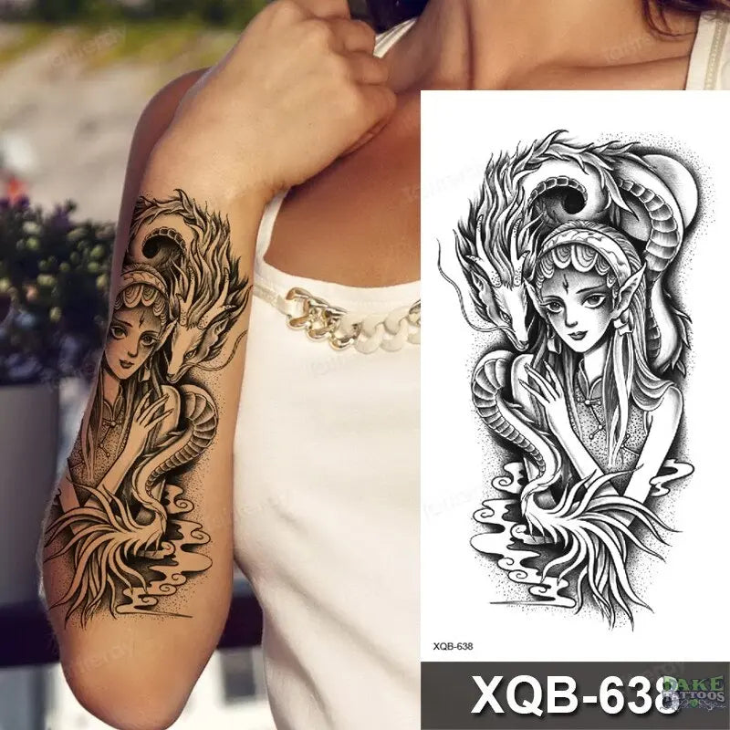 women temporary tattoo stickers black henna lace mandala flower butterfly waist tattoo water transfer sexy body art fake tattoos