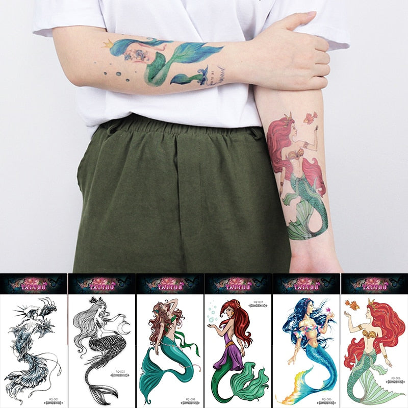 Mermaid Waterproof Temporary Tattoo Stickers Dreamy Daughter - Temu