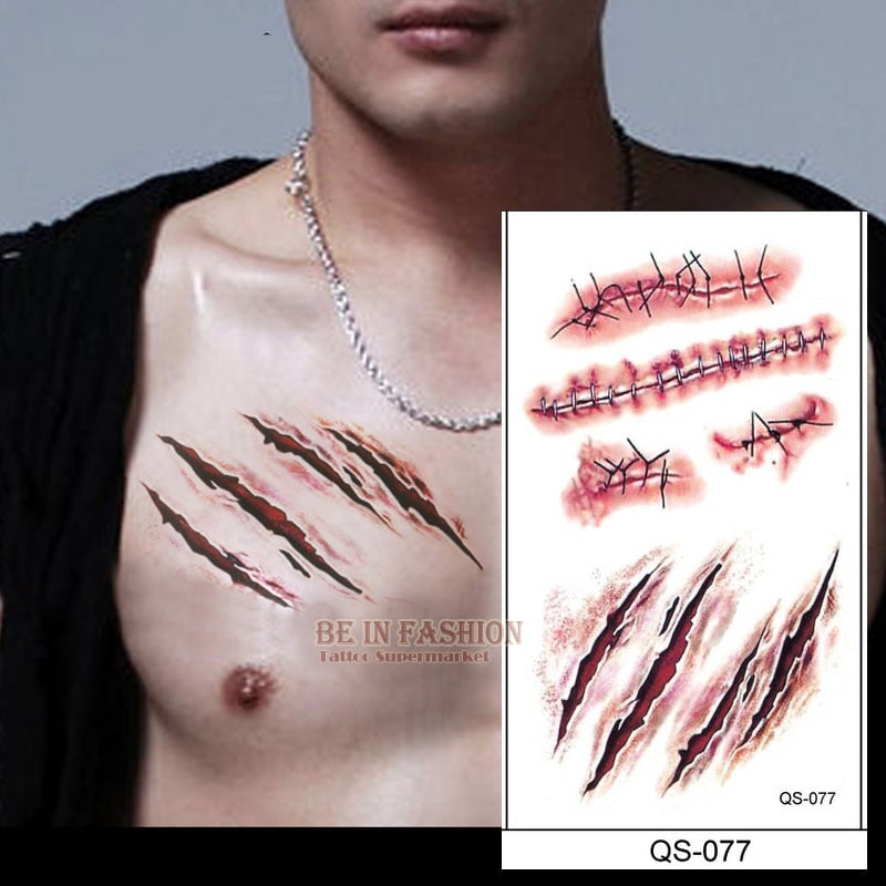 Super Cool Claw Mark Collarbone Temporary Tattoo Concealer - Temu Italy