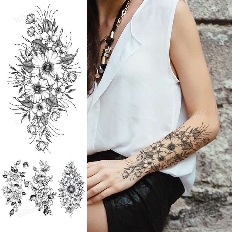 peony mandala half sleeve tattoo design created by tattoo artist –  TattooDesignStock